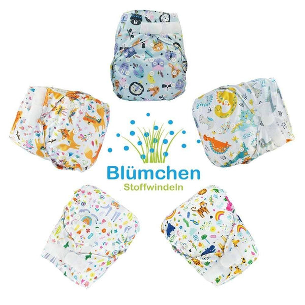 Blümchen Eco-Shell 2in1 Überhose One Size (5 bis 16kg) Überhosen Blümchen