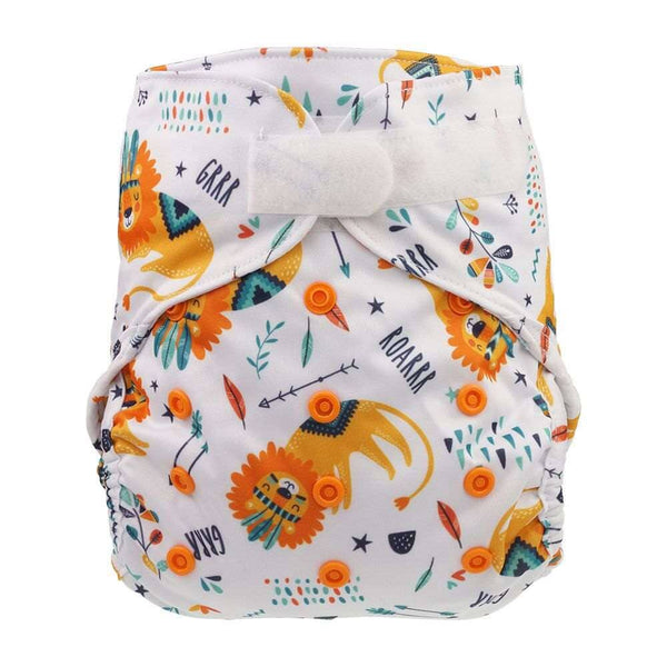 Blümchen Eco-Shell 2in1 Überhose One Size (5 bis 16kg) Überhosen Blümchen Druckknöpfe Schläfriger Löwe