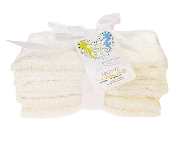 Blümchen Prefolds in verschiedenen Materialien und Größen Prefolds Blümchen Bambus Frottee 5er Pack L