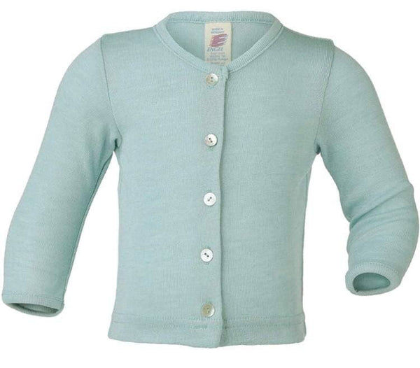 Engel Natur Wolle Seide Cardigan in verschiedenen Farben Weste Engel Natur eisblau 62/68