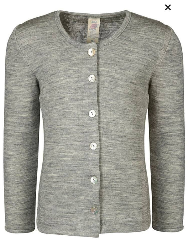 Engel Natur Wolle Seide Cardigan in verschiedenen Farben Weste Engel Natur grau meliert 74/80