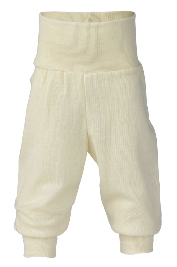 Engel Natur Wolle-Seide Feinripp Babyhose mit Nabelbund (versch. Farben) Hose Engel Natur 50/56 Natur