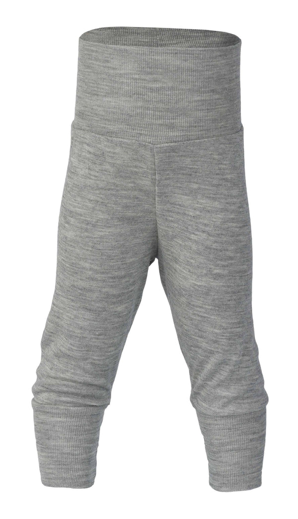 Engel Natur Wolle-Seide Feinripp Babyhose mit Nabelbund (versch. Farben) Hose Engel Natur 86/92 Hellgrau Melange