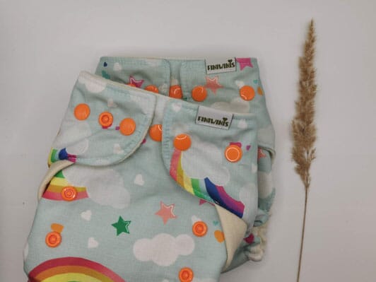Finiwinis Wollüberhose Finiwinis Regenbogal orange Gummibündchen