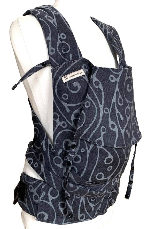 Fräulein Hübsch SoftTai Babysize (50/56 bis 80/86) Halfbuckle-Trage Fräulein Hübsch Seaweed anthrazit