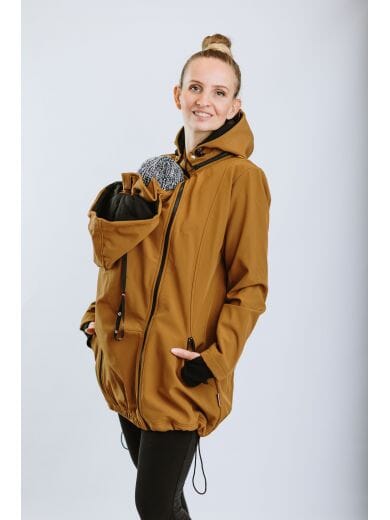 GREYSE Softshell Tragejacke 4in1 Hell Brown Tragejacke GREYSE
