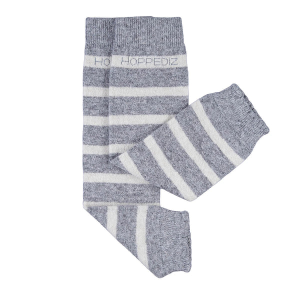 Hoppediz Merino-Babystulpen Hoppediz Grau/Creme gestreift