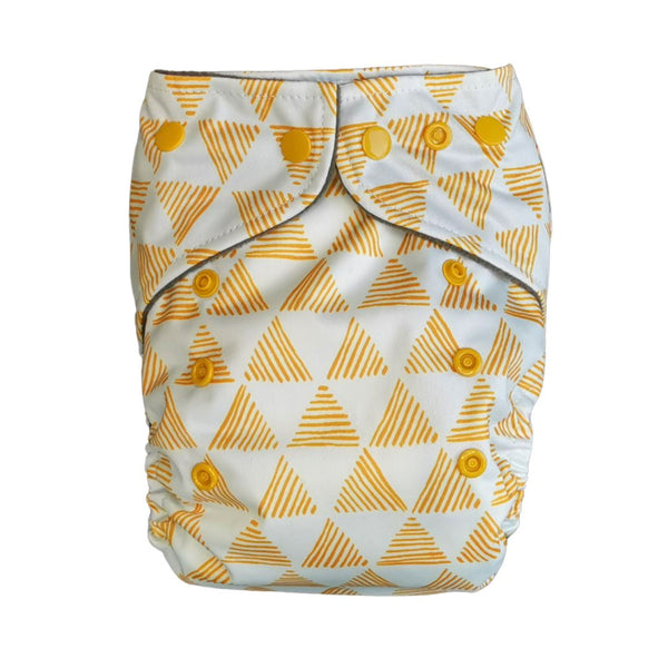 Lumina Pocketwindel Bambuskohle Lumina yellow triangles