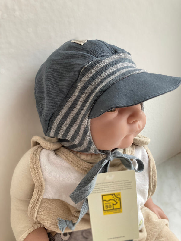 Pickapooh Sonnenhut NILS mit Bändern aus Bio-Baumwolle und UV-Schutz Sonnenhut Pickapooh 40 Turbulence/Bündchen anthrazit grau