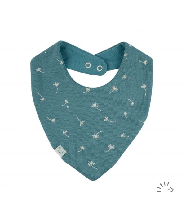 Popolini Bandana Sabber-Lätzchen wendbar Lätzchen Popolini Interlock - wasserabweisend Vintage Blue Dandelion