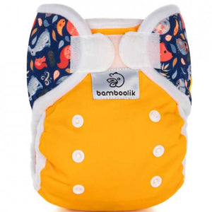 Bamboolik Überhose MiniMimi (Newborn) Überhosen Bamboolik Safrangelb Tiere des Nordens 