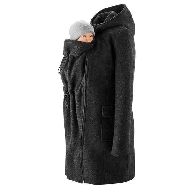 Damen Kapuzen-Tragemantel "Vienna" aus Wollwalk mamalila Tragejacke Mamalila anthrazit XS 