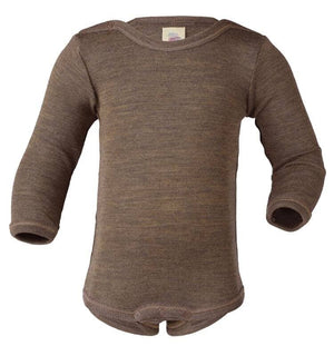 Engel Natur Langarm Body aus Wolle/Seide mit Druckknöpfen Body Engel Natur 