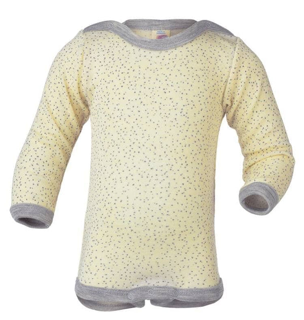 Engel Natur Langarm Body aus Wolle/Seide mit Druckknöpfen Body Engel Natur natur bedruckt 62/68 