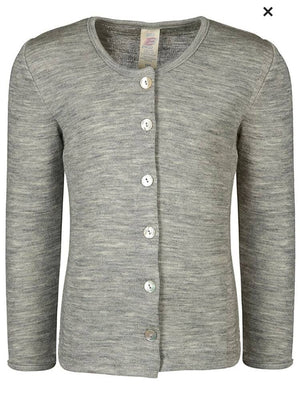 Engel Natur Wolle Seide Cardigan in verschiedenen Farben Weste Engel Natur grau meliert 74/80 