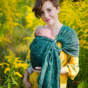 Lennylamb Ring Sling "Wild Wine-Ivy" 51% Baumwolle, 49% Seide 280g/m² Ring Sling Lennylamb 