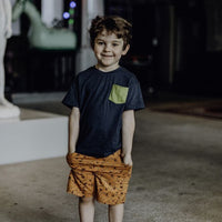 Sense Organics • Bunte Kinder T-Shirts JANNIS Kinderkleidung Sense Organics Navy + Green Pocket 110 