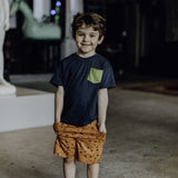 Sense Organics • Bunte Kinder T-Shirts JANNIS Kinderkleidung Sense Organics Navy + Green Pocket 110 