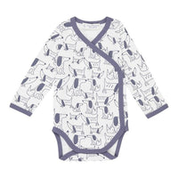 Sense Organics • Langarm Wickelbody YGON Kinderkleidung Sense Organics 50/56 Blaue Hunde 