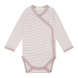 Sense Organics • Langarm Wickelbody YGON Kinderkleidung Sense Organics 50/56 Rosenholz geringelt 